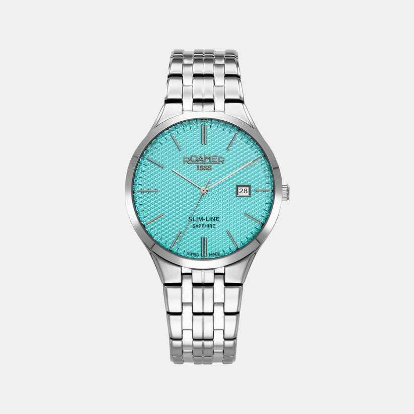 Roamer Quartz Men's Sky Blue Analog Stainless Steel Slim-Line Classic Watch 512833 41 05 20 SaumyasStore