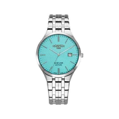 Roamer Quartz Men's Sky Blue Analog Stainless Steel Slim-Line Classic Watch 512833 41 05 20 SaumyasStore