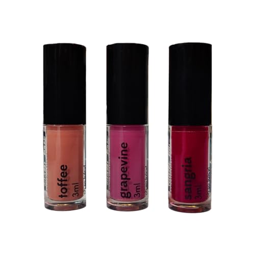 Ruby's Organics Lip Beauty Gift Kit, Lip Oil Glossy Minis Sunset, Moisturizing, Long Lasting, Non Sticky & Non Drying, Natural Lip Makeup, Paraben Free - Sangria, Grapevine and Toffee Shades SaumyasStore