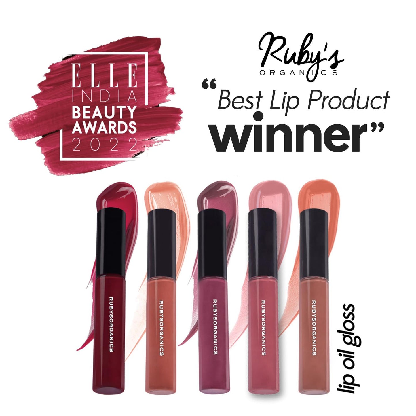 Ruby's Organics Lip Oil Gloss for Women & Girls, All Skin Tones, Moisturizing, Long Lasting, Non Sticky and Non Drying Formula, Glossy Texture, Natural Lip Makeup, Paraben Free - Malibu, 6.5ml SaumyasStore