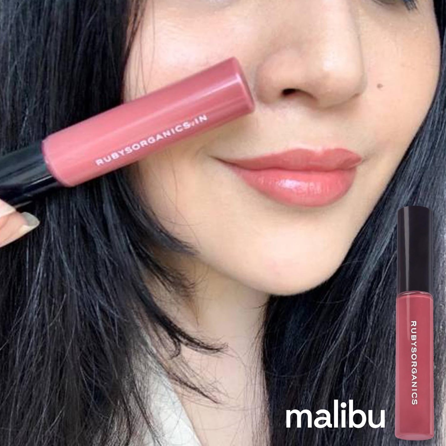 Ruby's Organics Lip Oil Gloss for Women & Girls, All Skin Tones, Moisturizing, Long Lasting, Non Sticky and Non Drying Formula, Glossy Texture, Natural Lip Makeup, Paraben Free - Malibu, 6.5ml SaumyasStore