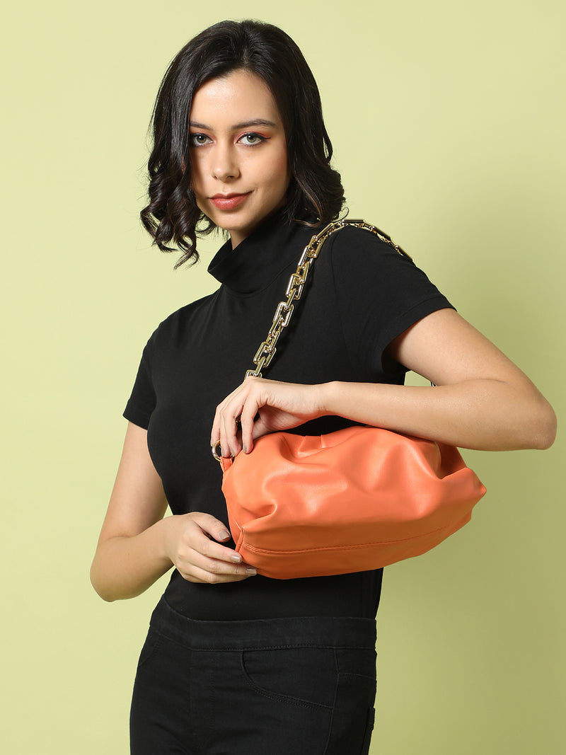 Cassandra Orange Handbag - SaumyasStore