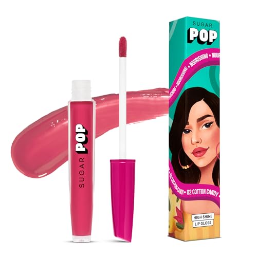 SUGAR POP High shine Lip Gloss - 02 Cotton Candy - 3.5 ml | Richly Pigmented | Hyaluronic-Infused | Vitamin E, jojoba oil & shea butter enriched SaumyasStore