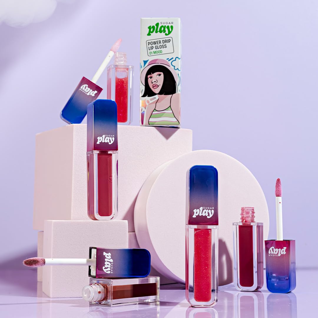 SUGAR Play Power Drip Lip Gloss | Tinted & Pigmented | 100% Vegan | Non-Sticky Formula | 2ml (04 Simp) SaumyasStore