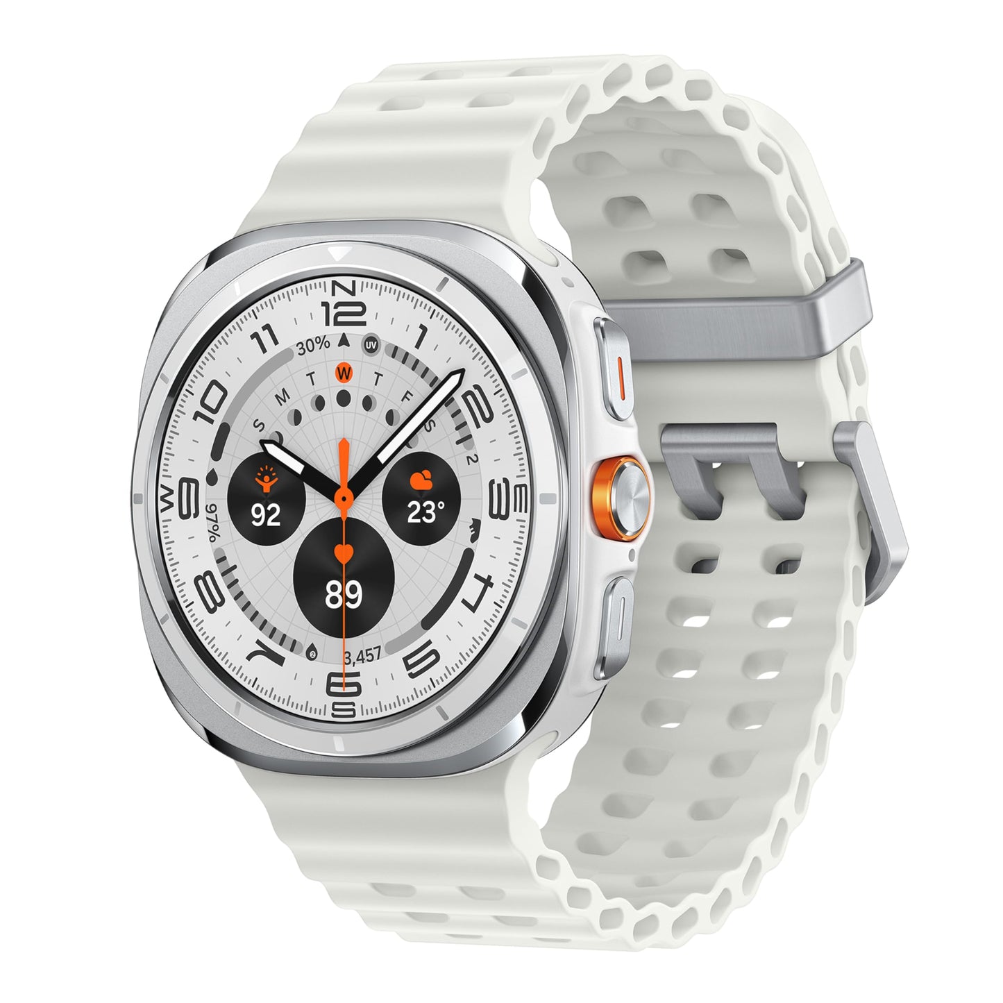 Samsung Galaxy Watch Ultra (47mm, LTE, White) with Upto 100h battery | 3nm Processor | Dual GPS | Quick Button/Siren | Sapphire Glass & Titanium | 10ATM & IP68 | BP & ECG Monitor | Energy Score & AGEs SaumyasStore