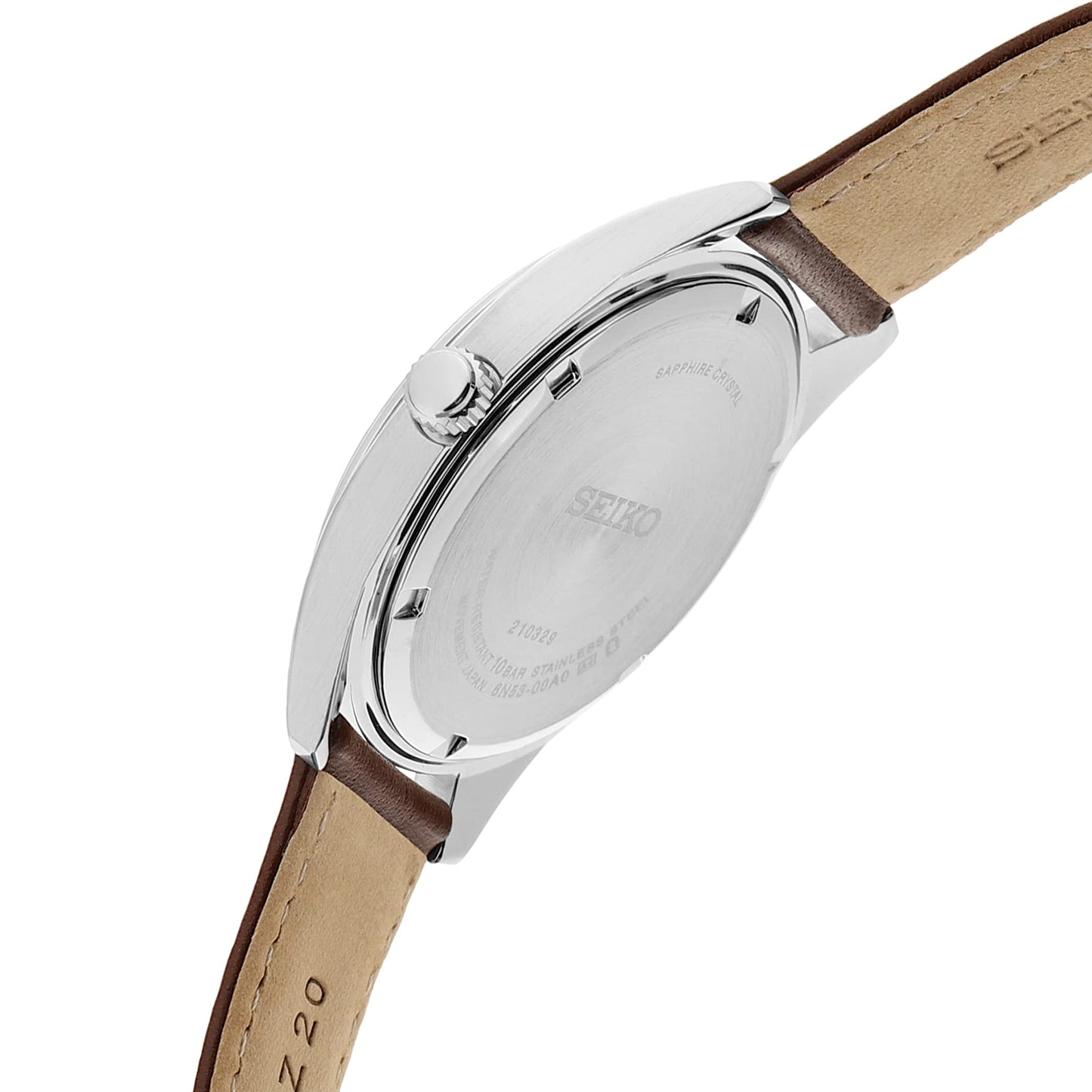 Seiko Dress Analog Green Dial Men's Watch-SUR449P1 Genuine Leather, Brown Strap SaumyasStore