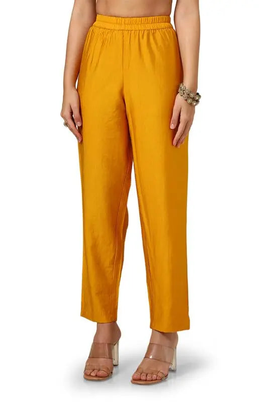 Soch Womens Mustard Brocade Ethnic Motifs Suit Set With Faux Mirror And Sequins SaumyasStore