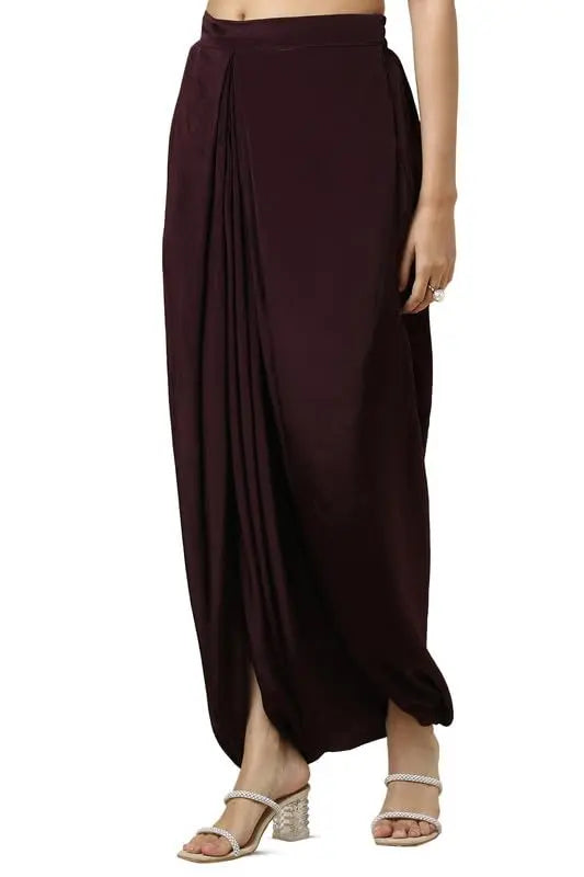 Soch Womens Wine Viscose Crepe Embellished Kaftan Suit With Cutdana SaumyasStore