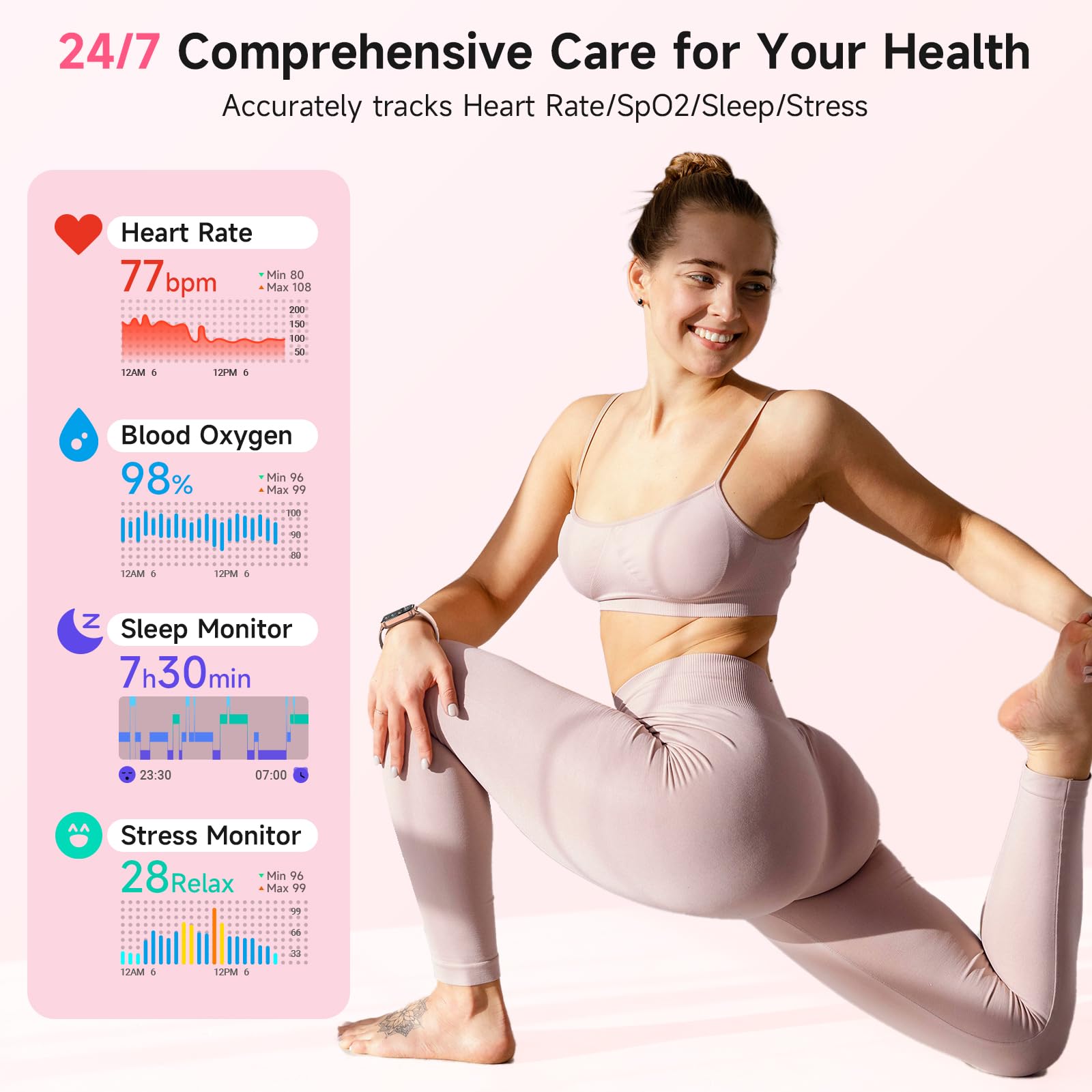 Tensky Smart Watch for Women/Men Android & iPhone, Alexa Built-in, 1.8" Fitness Tracker with Answer/Make Call, IP68 Waterproof/Heart Rate/Sleep/Monitor Pedometer, Activity Tracker for 100 Sport Mode SaumyasStore