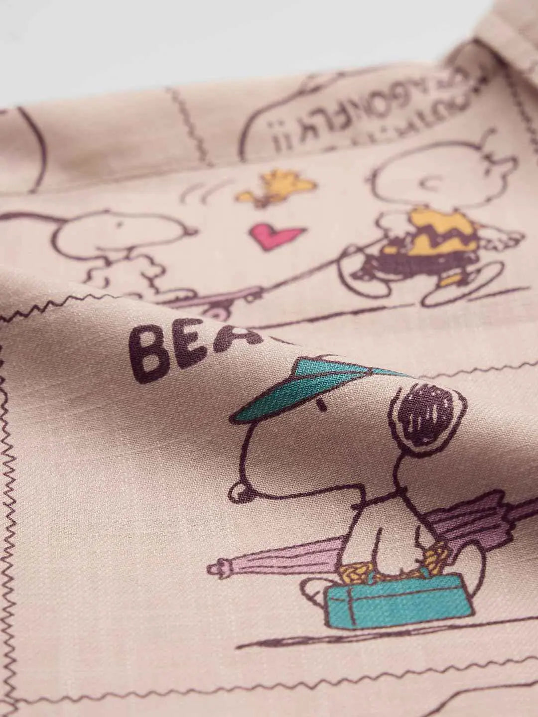 The Souled Store Official Peanuts: Beach Bum Women and Girls Long Sleeve Collared Neck Pink All Over Printed Cotton Boyfriend Shirts SaumyasStore