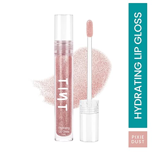 Tint Cosmetics 10ml Rose Gold Lipgloss, Non Sticky, Hydrating, Light Weight, Long Lasting, High Shine & Soft Natural Liquid Lip Gloss For Girls & Women (Pixie Dust) SaumyasStore