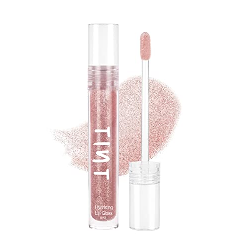 Tint Cosmetics 10ml Rose Gold Lipgloss, Non Sticky, Hydrating, Light Weight, Long Lasting, High Shine & Soft Natural Liquid Lip Gloss For Girls & Women (Pixie Dust) SaumyasStore
