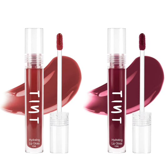 Tint Cosmetics 10ml Set of 2 Lipgloss, Red & Deep Wine, Non Sticky, Hydrating, Light Weight, Long Lasting, High Shine & Soft Natural Liquid Lip Gloss For Girl & Women (Honey & Vino) SaumyasStore