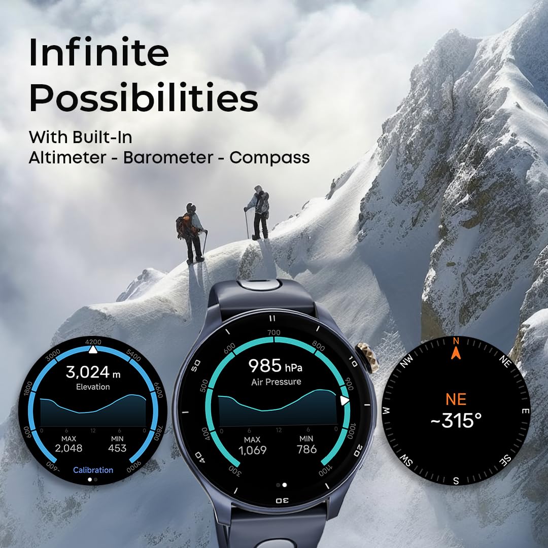 Titan Celestor Smart Watch, 1.43” AMOLED Display & AOD, 60Hz Fluid Display, Advanced GPS with Altimeter, Barometer & Compass, Piezoelectric Crown, BT Calling, Upto 7 Day Battery, 3ATM (Black) SaumyasStore
