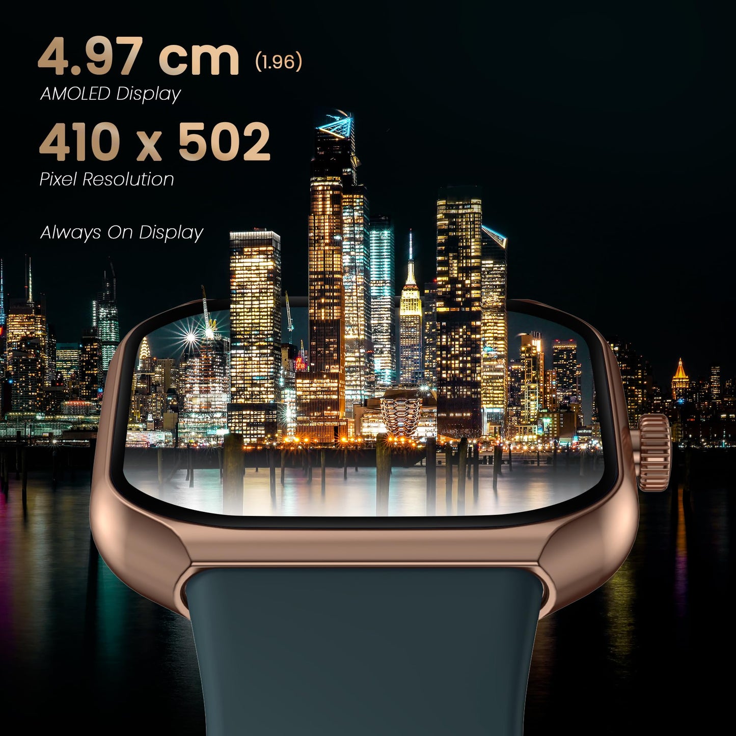 Titan Smart 3 Premium Smart Watch|1.96" Super AMOLED Display with 410x502 Pixel Resolution|SingleSync BT Calling|NitroFast Charging|110+ Sports Modes|200+ Watchfaces|Upto 7 Days Battery (Copper) SaumyasStore