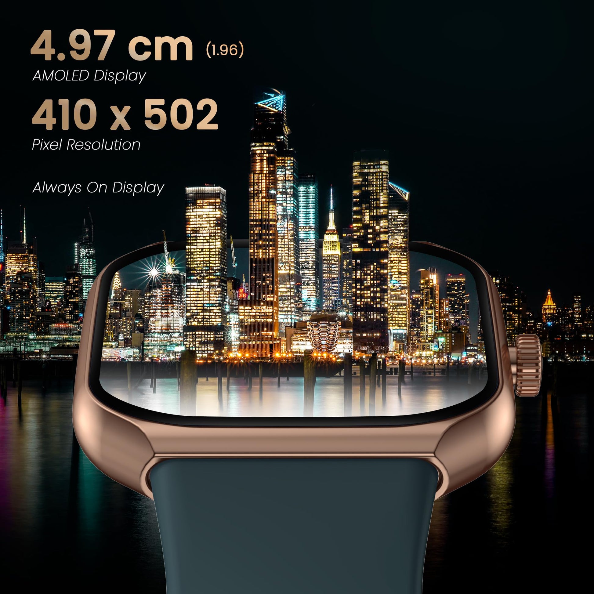 Titan Smart 3 Premium Smart Watch|1.96" Super AMOLED Display with 410x502 Pixel Resolution|SingleSync BT Calling|NitroFast Charging|110+ Sports Modes|200+ Watchfaces|Upto 7 Days Battery (Copper) SaumyasStore