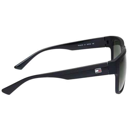 Tommy Hilfiger|Black Full Frame Square Sunglasses|100% UV Protected (Uv 400) Green Gradient Faded Lens|Men's|Large|TH ELVIN C1 57 S SaumyasStore