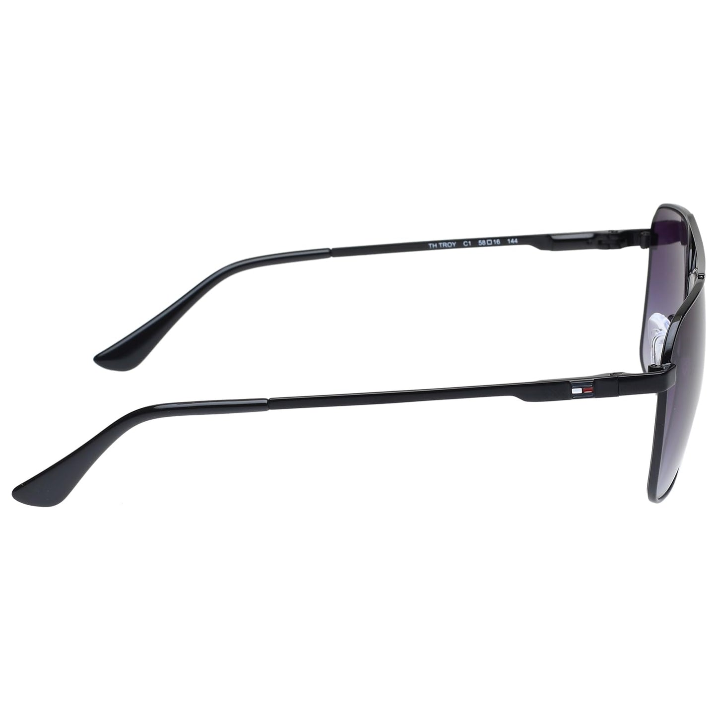 Tommy Hilfiger|Black Full Frame Square Sunglasses|100% UV Protected (Uv 400) Grey Gradient Faded Lens|Men's|Large|TH TROY C1 58 S SaumyasStore