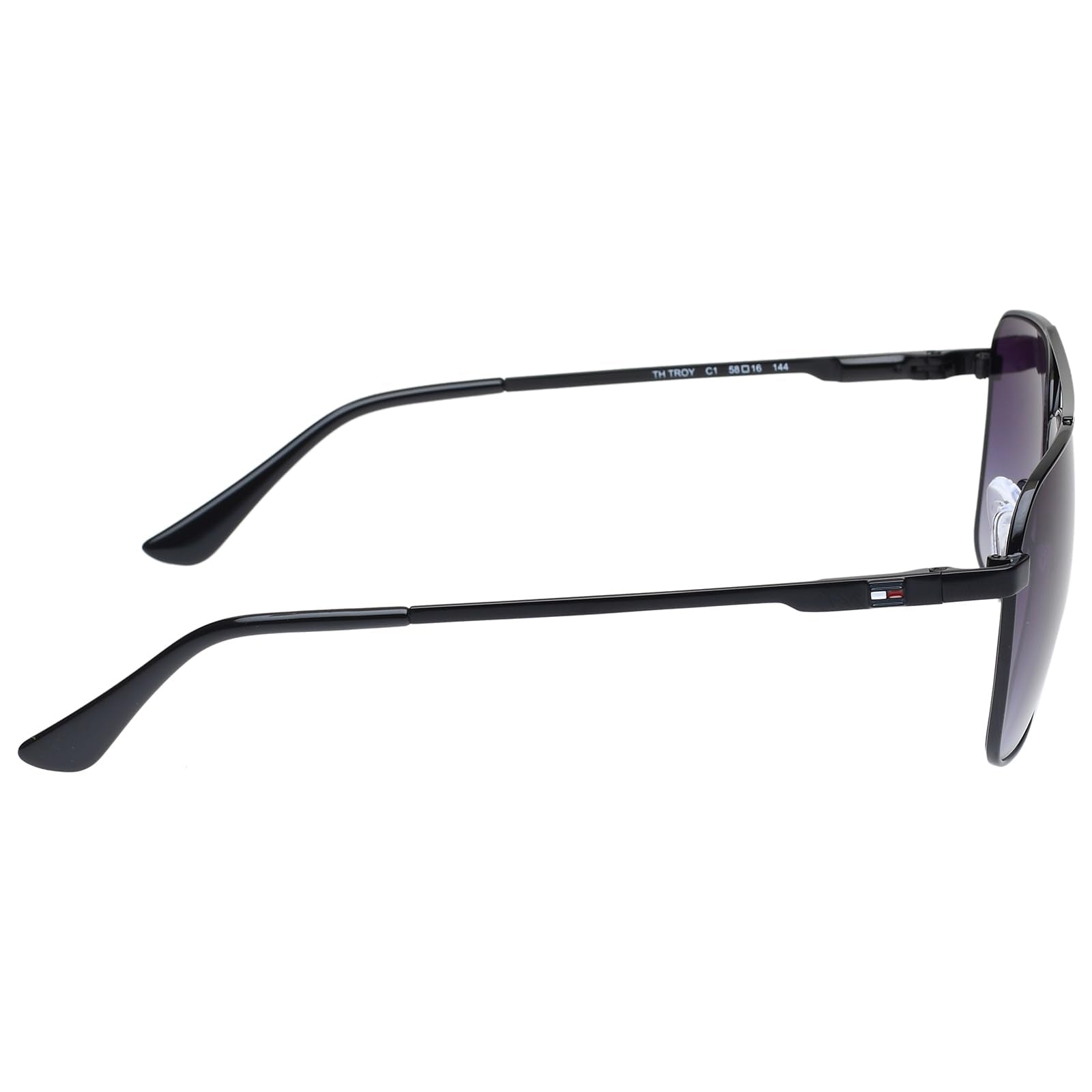 Tommy Hilfiger|Black Full Frame Square Sunglasses|100% UV Protected (Uv 400) Grey Gradient Faded Lens|Men's|Large|TH TROY C1 58 S SaumyasStore