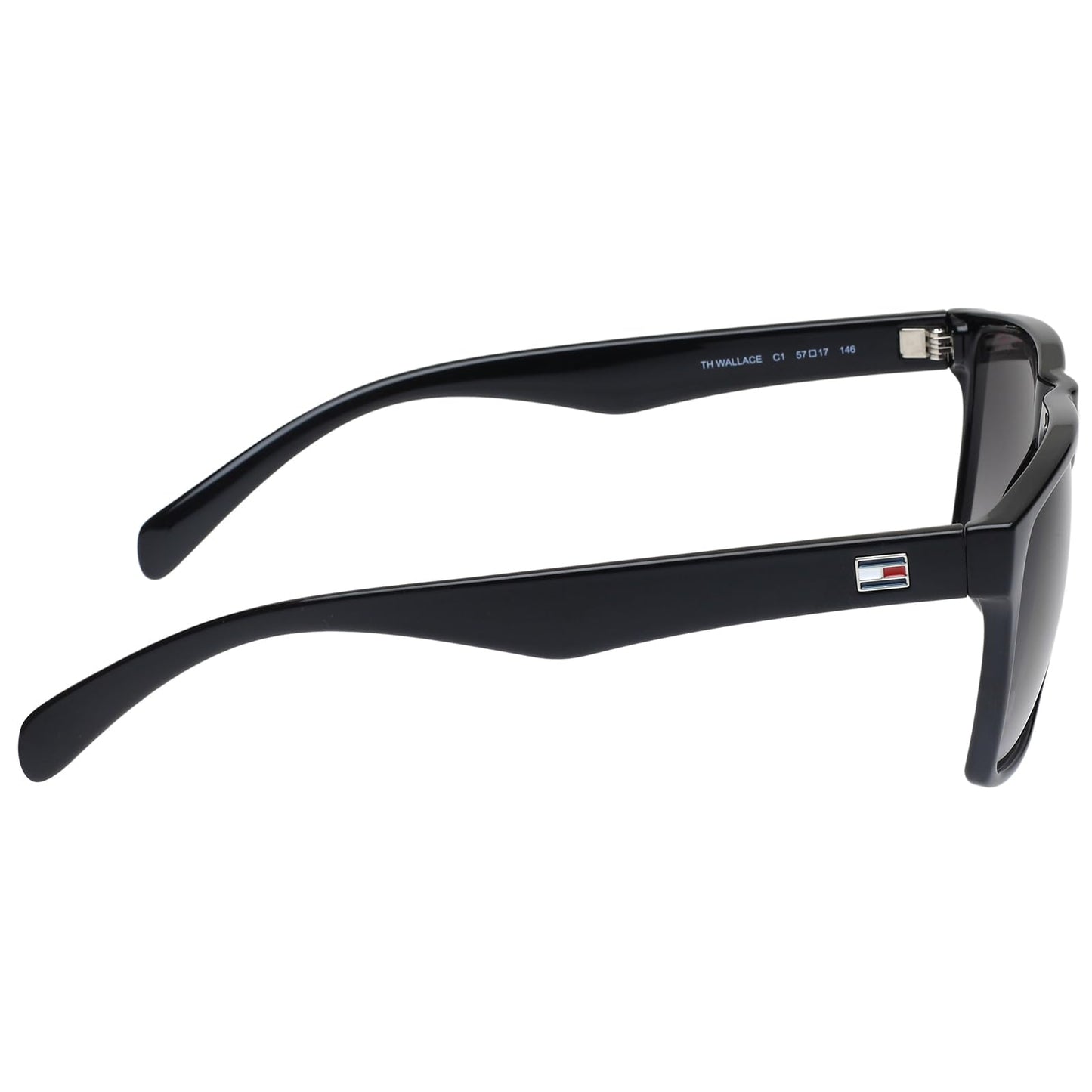 Tommy Hilfiger|Black Full Frame Square Sunglasses|100% UV Protected (Uv 400) Grey Gradient Faded Lens|Men's|Large|TH WALLACE C1 57 S SaumyasStore