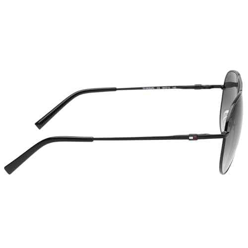Tommy Hilfiger|Black Full-rim Frame Aviator Sunglasses|100% UV Protected (Uv 400) Grey Gradient Faded Lens|Men's|Large|TH MIGUEL C4 58 S SaumyasStore