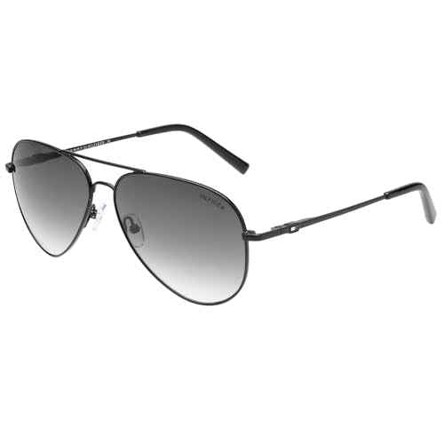 Tommy Hilfiger|Black Full-rim Frame Aviator Sunglasses|100% UV Protected (Uv 400) Grey Gradient Faded Lens|Men's|Large|TH MIGUEL C4 58 S SaumyasStore