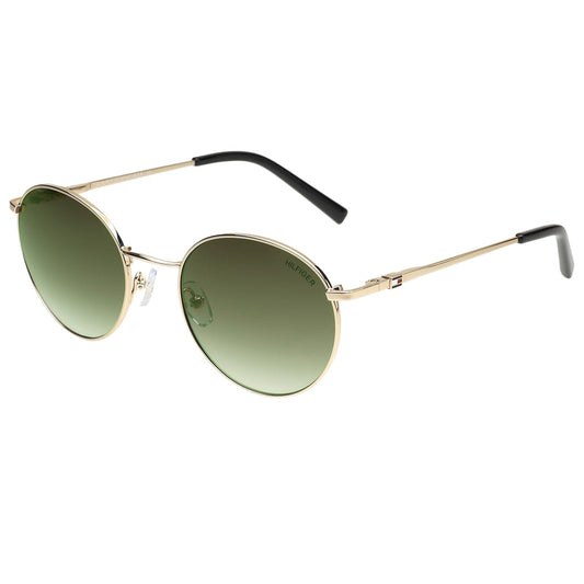 Tommy Hilfiger|Gold Full Frame Oval Sunglasses|100% UV Protected (Uv 400) Green Gradient Faded Lens|Men's & Women's|Small|TH COLTER C2 51 S SaumyasStore