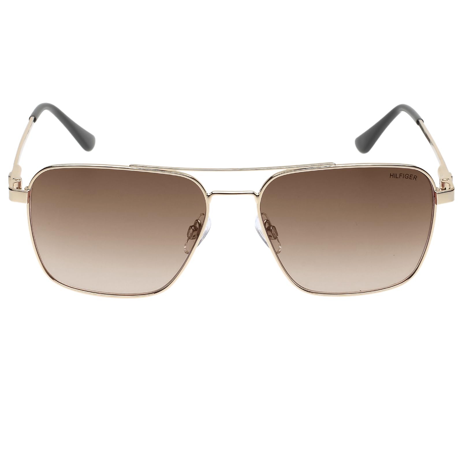 Tommy Hilfiger|Gold Full Frame Square Sunglasses|100% UV Protected (Uv 400) Brown Gradient Faded Lens|Men's|Large|TH TROY C4 58 S SaumyasStore