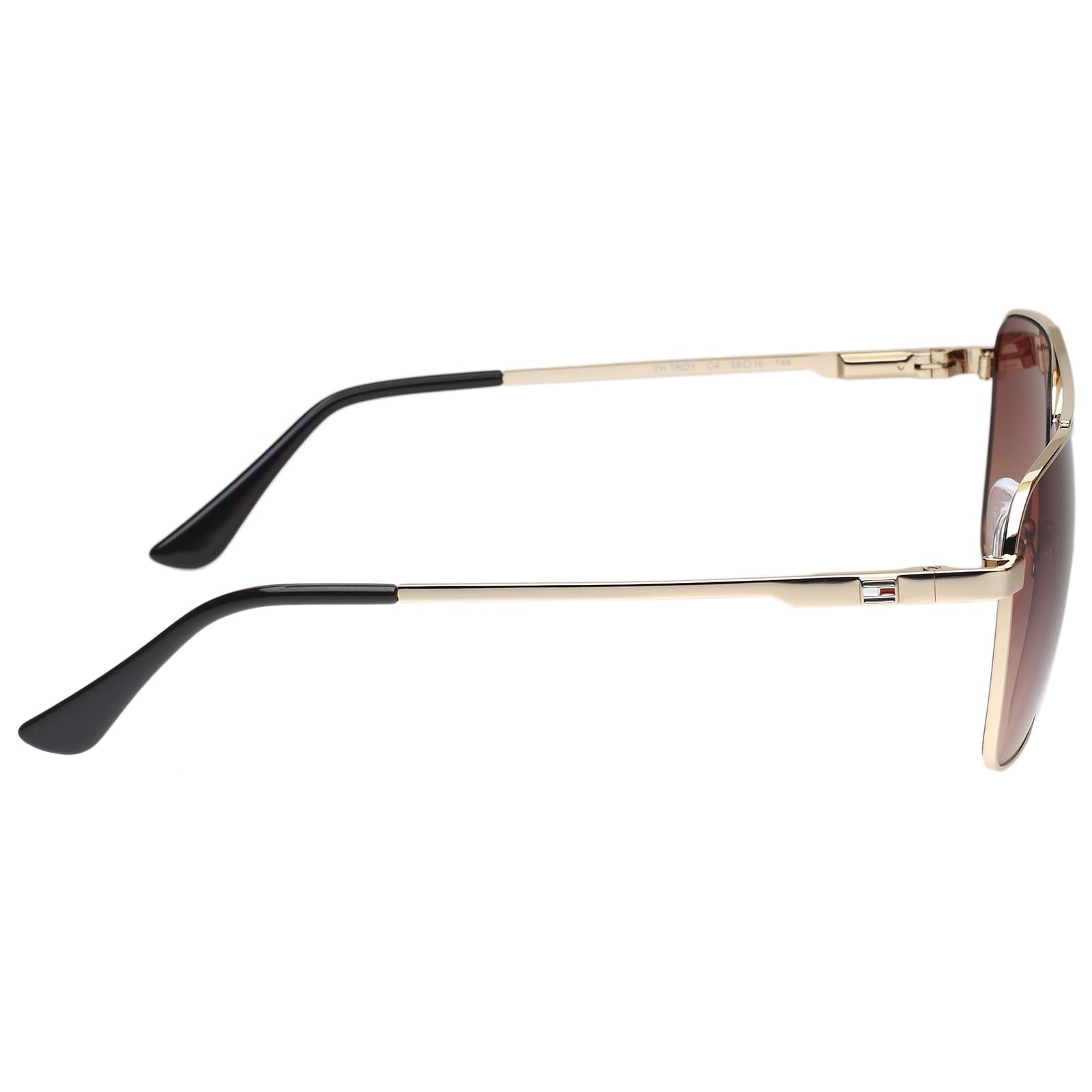 Tommy Hilfiger|Gold Full Frame Square Sunglasses|100% UV Protected (Uv 400) Brown Gradient Faded Lens|Men's|Large|TH TROY C4 58 S SaumyasStore