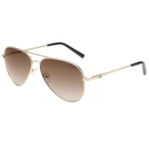 Tommy Hilfiger|Gold Full-rim Frame Aviator Sunglasses|100% UV Protected (Uv 400) Brown Gradient Faded Lens|Men's|Large|TH MIGUEL C6 58 S SaumyasStore