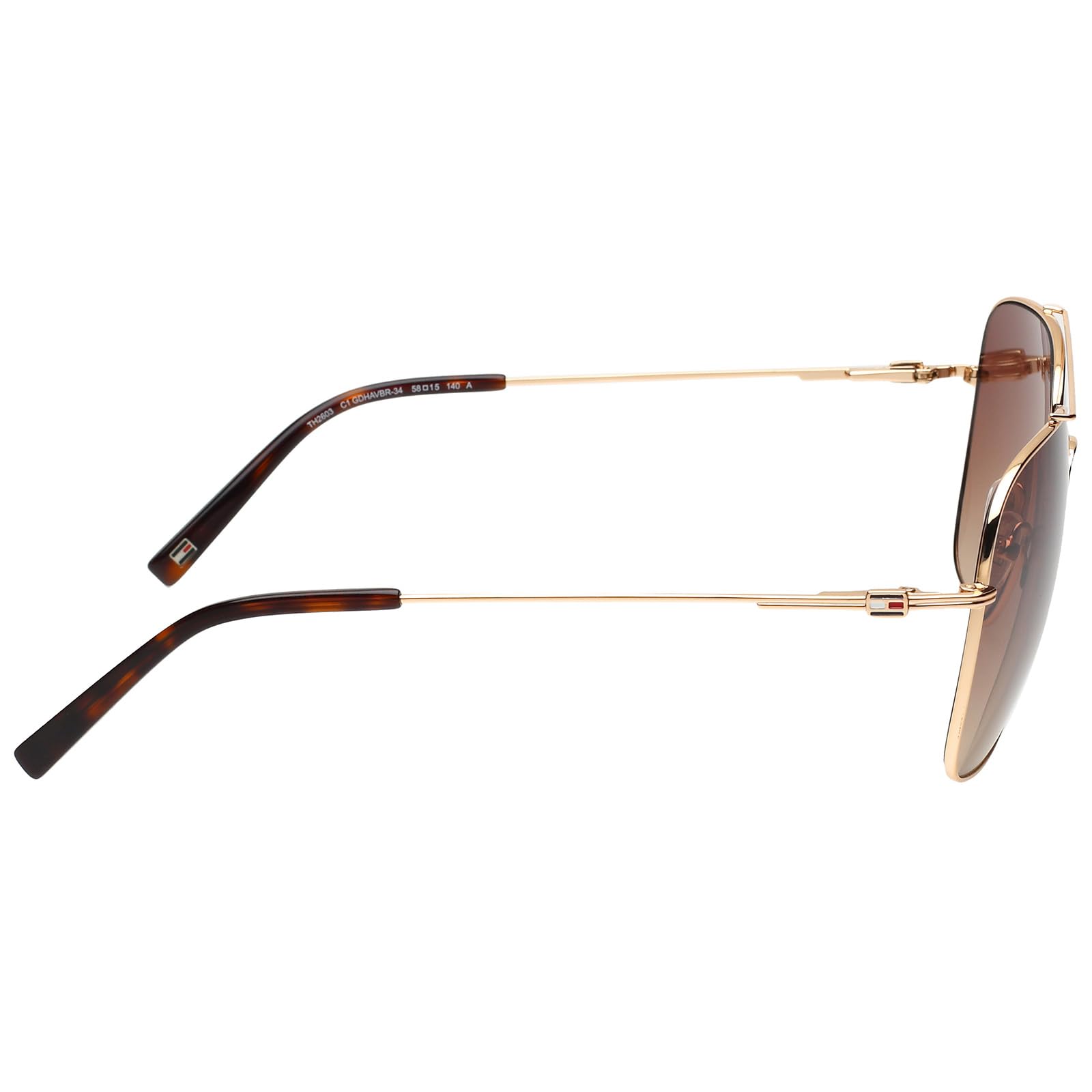 Tommy Hilfiger|Gold Full-rim Frame Square Sunglasses|100% UV Protected (Uv 400) Brown Gradient Faded Lens|Men's | Large | TH 2603 C1 Gdhavbr-34 58 S SaumyasStore