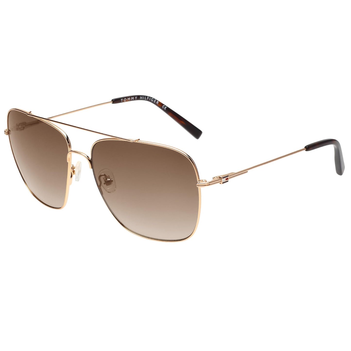 Tommy Hilfiger|Gold Full-rim Frame Square Sunglasses|100% UV Protected (Uv 400) Brown Gradient Faded Lens|Men's | Large | TH 2603 C1 Gdhavbr-34 58 S SaumyasStore