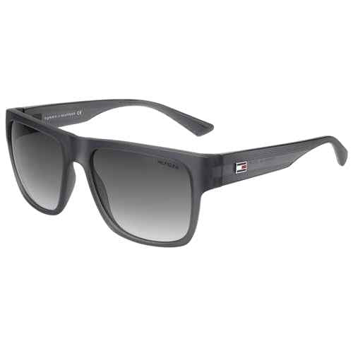Tommy Hilfiger|Grey Full Frame Square Sunglasses|100% UV Protected (Uv 400) Grey Gradient Faded Lens|Men's|Large|TH ELVIN C4 57 S SaumyasStore