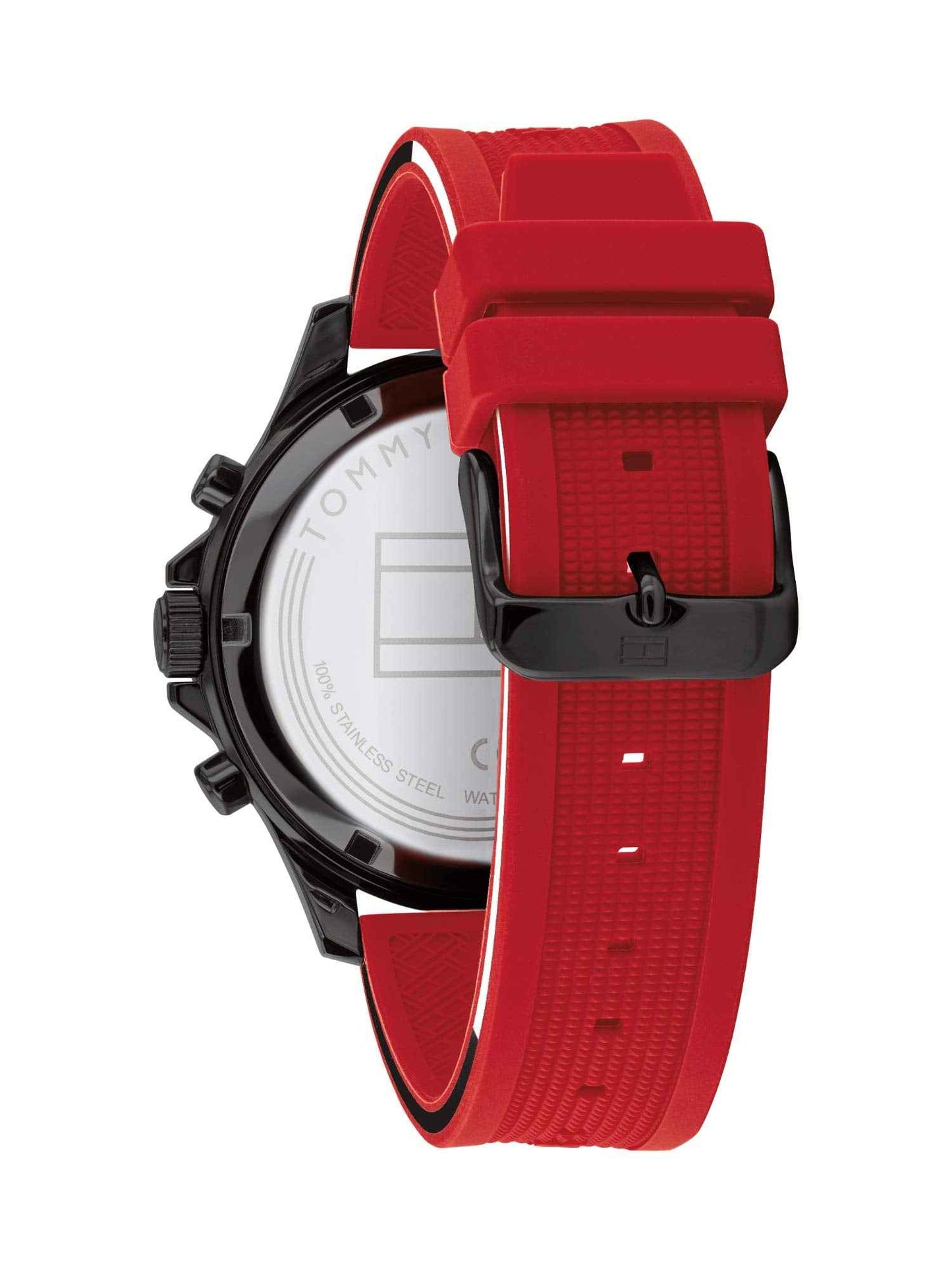 Tommy Hilfiger Quartz Multifunction Black Dial Silicone Strap Watch for Men-NETH1791722 SaumyasStore