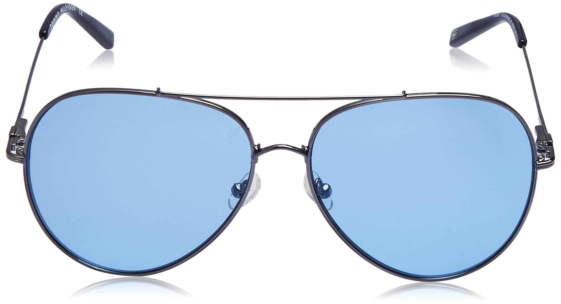 Tommy Hilfiger Solid Aviator Men's Non-Polarized Sunglasses - (Th 2582 C5 Gunnavbl-33 60 S |60| Blue Color Lens) SaumyasStore