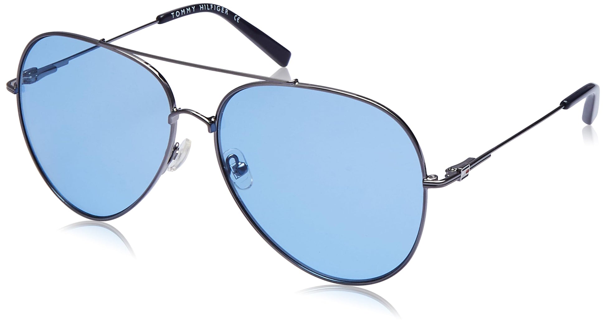 Tommy Hilfiger Solid Aviator Men's Non-Polarized Sunglasses - (Th 2582 C5 Gunnavbl-33 60 S |60| Blue Color Lens) SaumyasStore