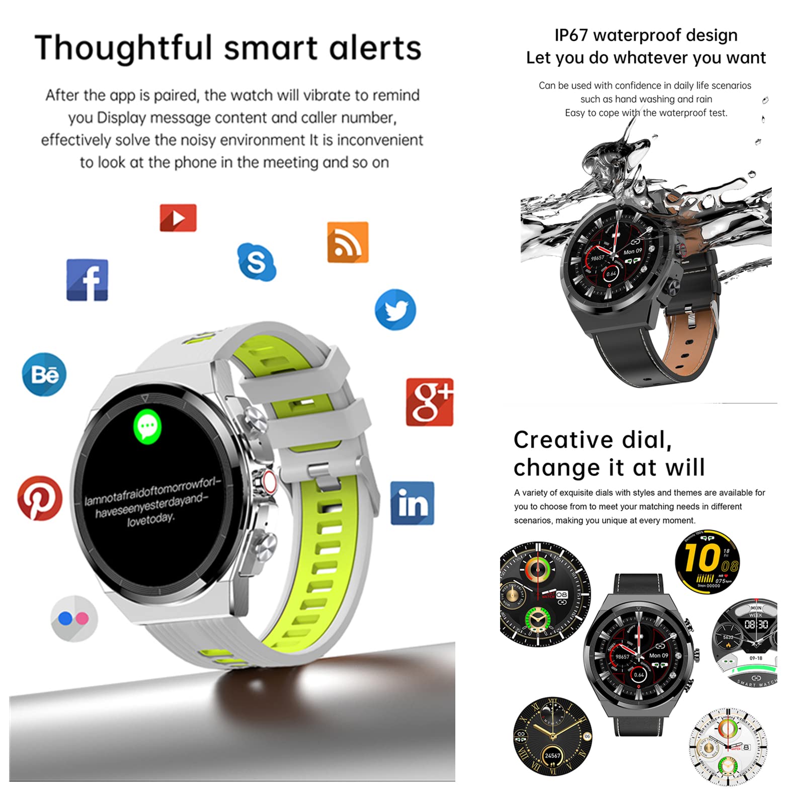 Tuanzi JM08 2 in 1 Smart Watch with Earbuds 1.28" Smartwatch TWS HiFi Stereo Wireless Headset Combo Bluetooth Phone Call for Android iOS (Silver Steel+Silicone) SaumyasStore