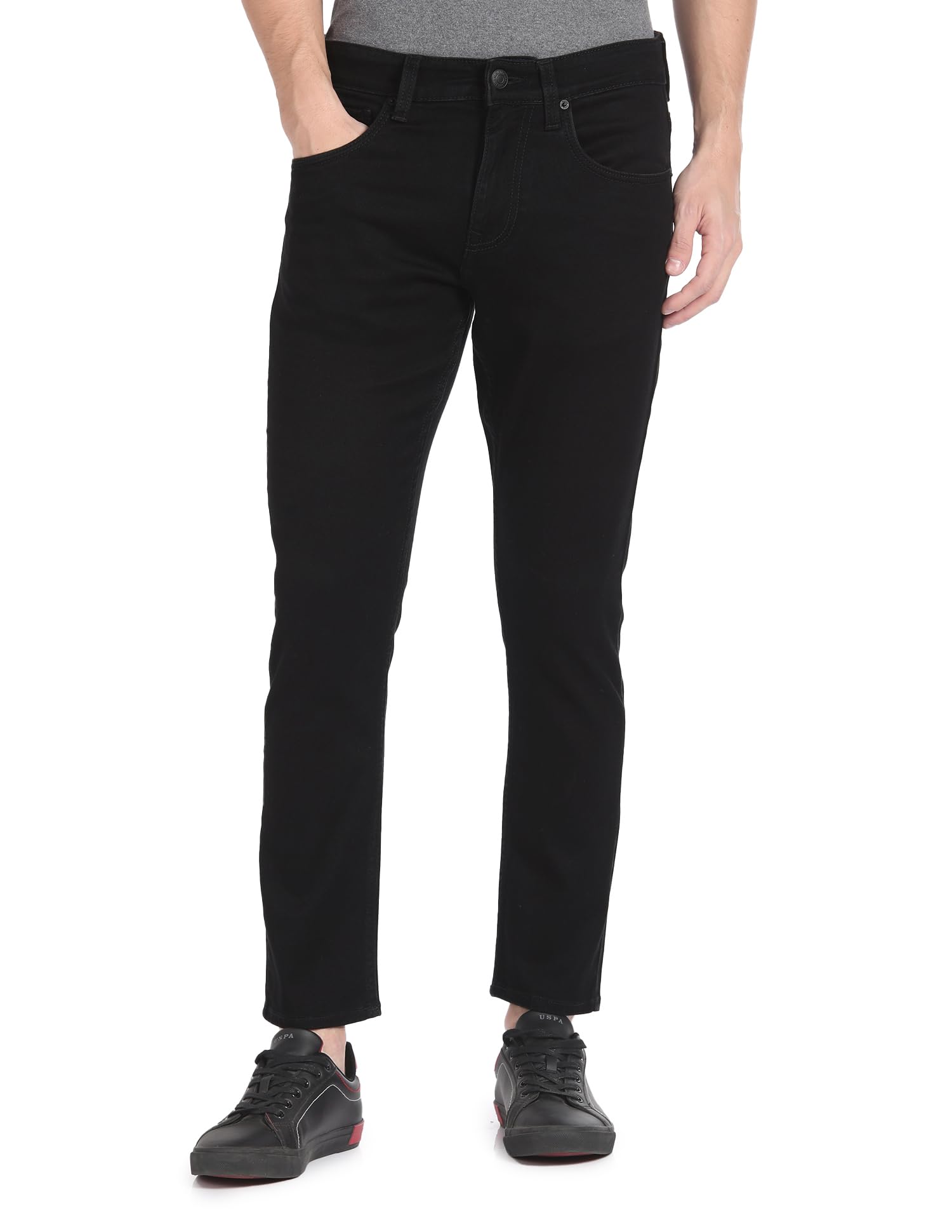 U.S. POLO ASSN. Men's Tapered Jeans (UDJENO1285 Black SaumyasStore