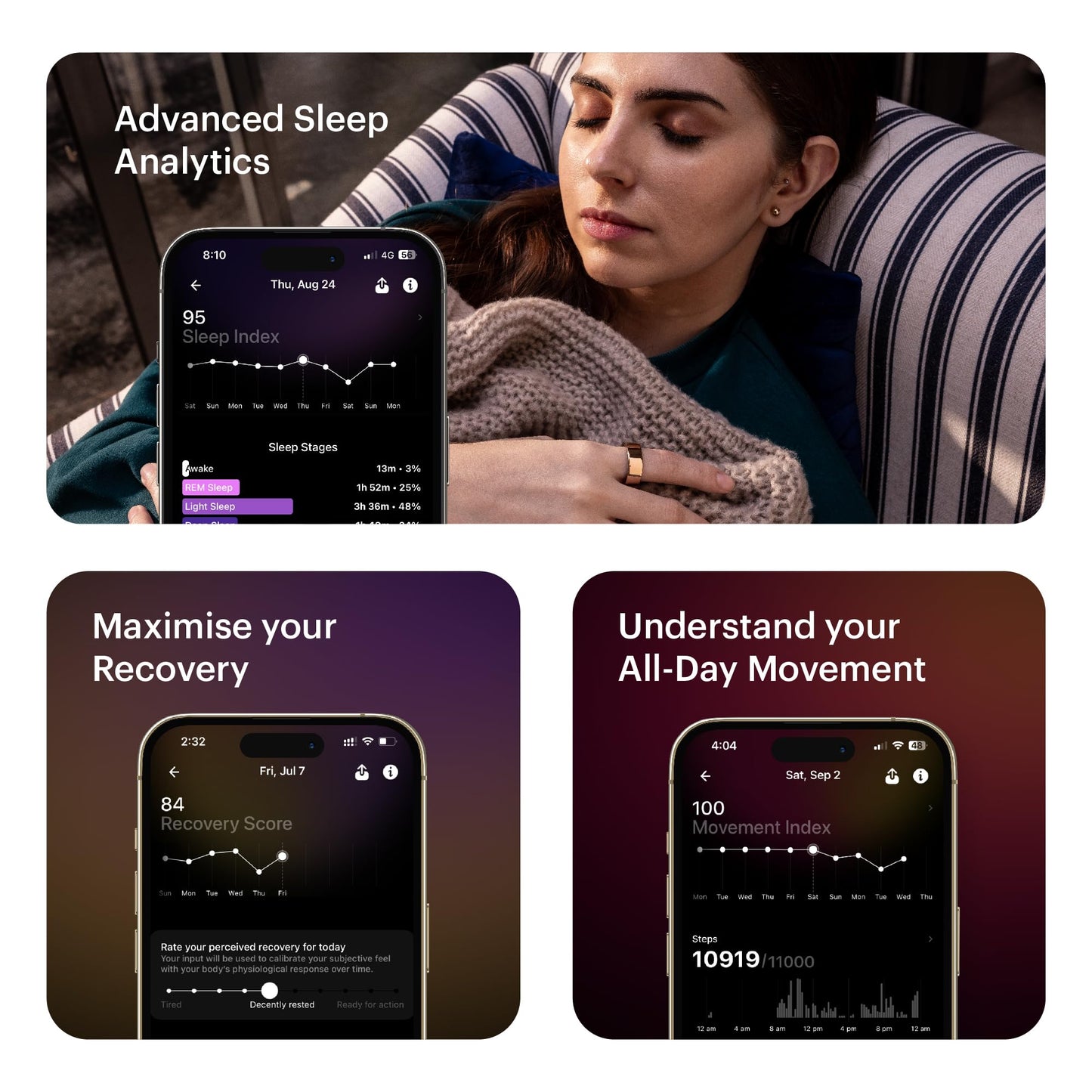 ULTRAHUMAN Ring AIR-Smart Ring Activity Tracker, Size First Sizing Kit,Sleep Tracker,Smart Ring for Men/Women,Fitness Tracker (Space Silver, 14) SaumyasStore