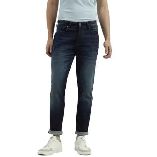 UNITED COLORS OF BENETTON Solid Pattern Low Crotch Fit Jeans (Size: 34)-24P4BMRG8001I901 Blue SaumyasStore