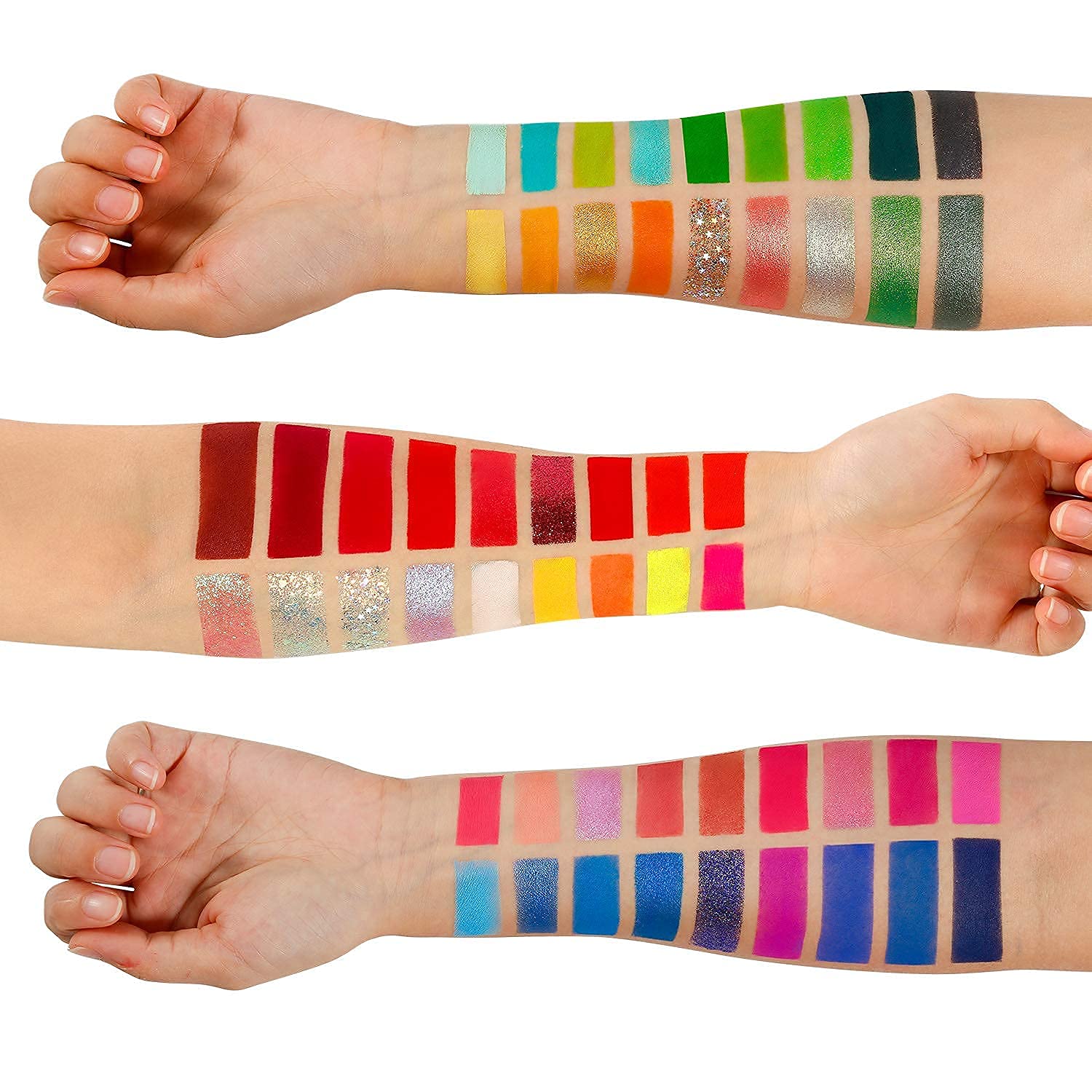 URBANMAC Professional 54 Color Board Eye Shadow Bright Neon Glitter Makeup Pallet Highly Pigmented Powder Eye Shadow, Multicolor, Semi-Matte Finish SaumyasStore