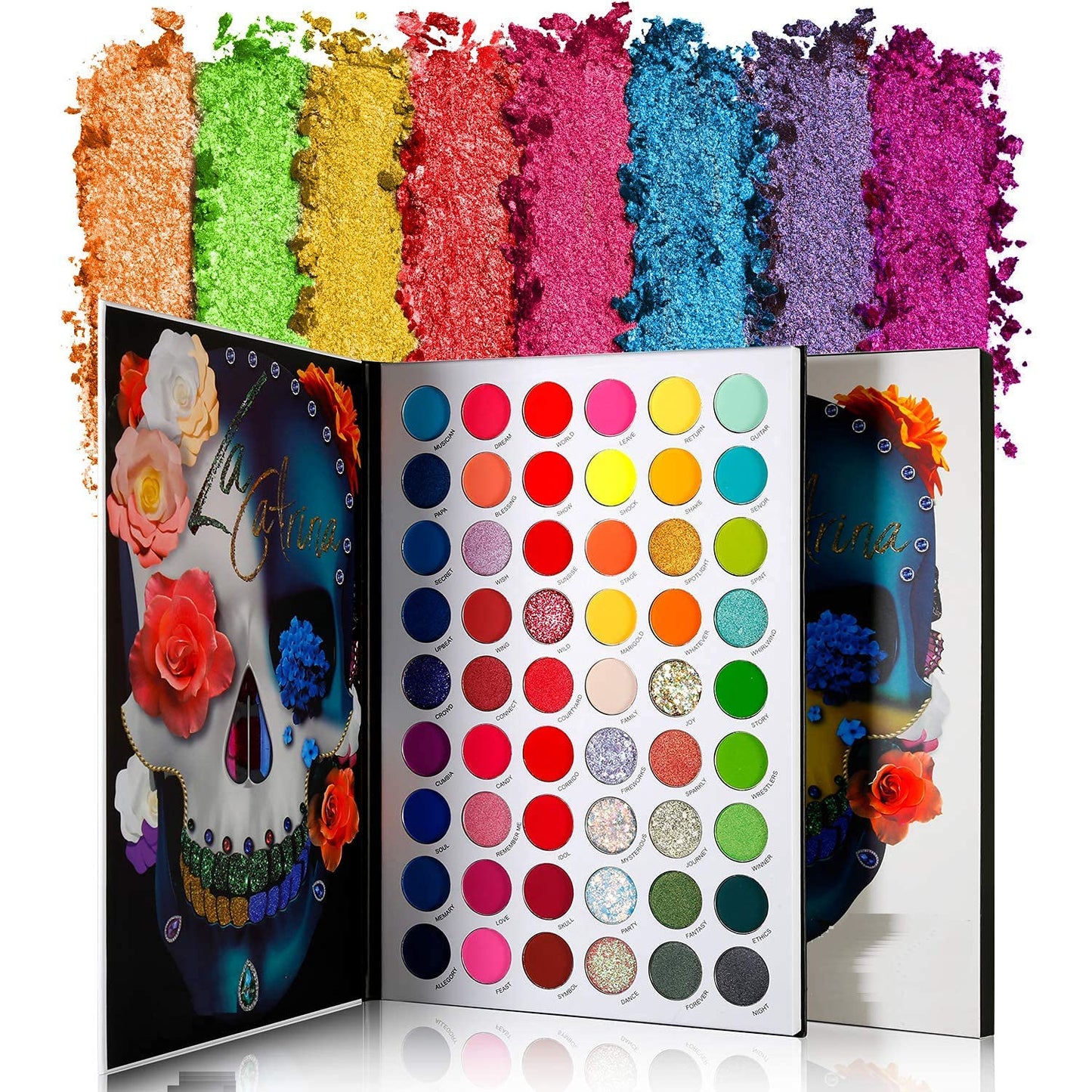 URBANMAC Professional 54 Color Board Eye Shadow Bright Neon Glitter Makeup Pallet Highly Pigmented Powder Eye Shadow, Multicolor, Semi-Matte Finish SaumyasStore