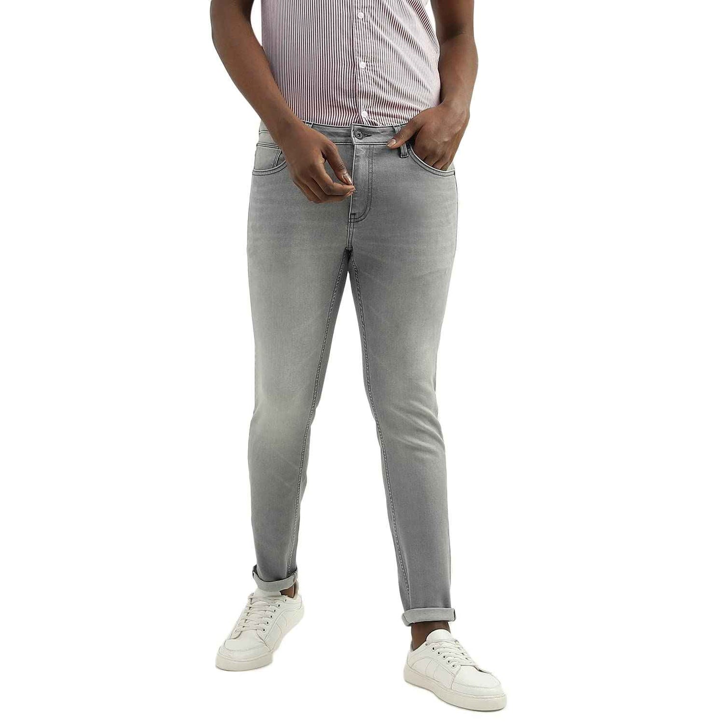 United Colors of Benetton Men's Skinny Jeans (23P4L23R3070I901_Grey SaumyasStore