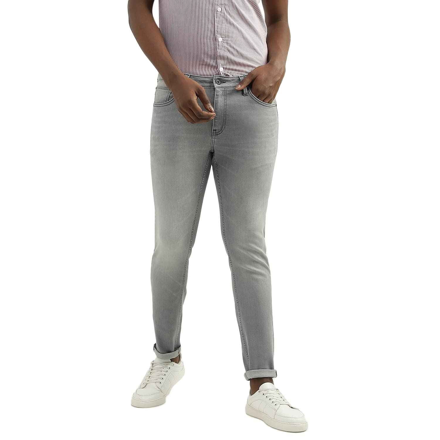 United Colors of Benetton Men's Skinny Jeans (23P4L23R3070I901_Grey SaumyasStore