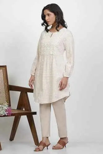 W for Woman White Floral Print Rayon Straight Top_24FEW30832-123184_3XL SaumyasStore