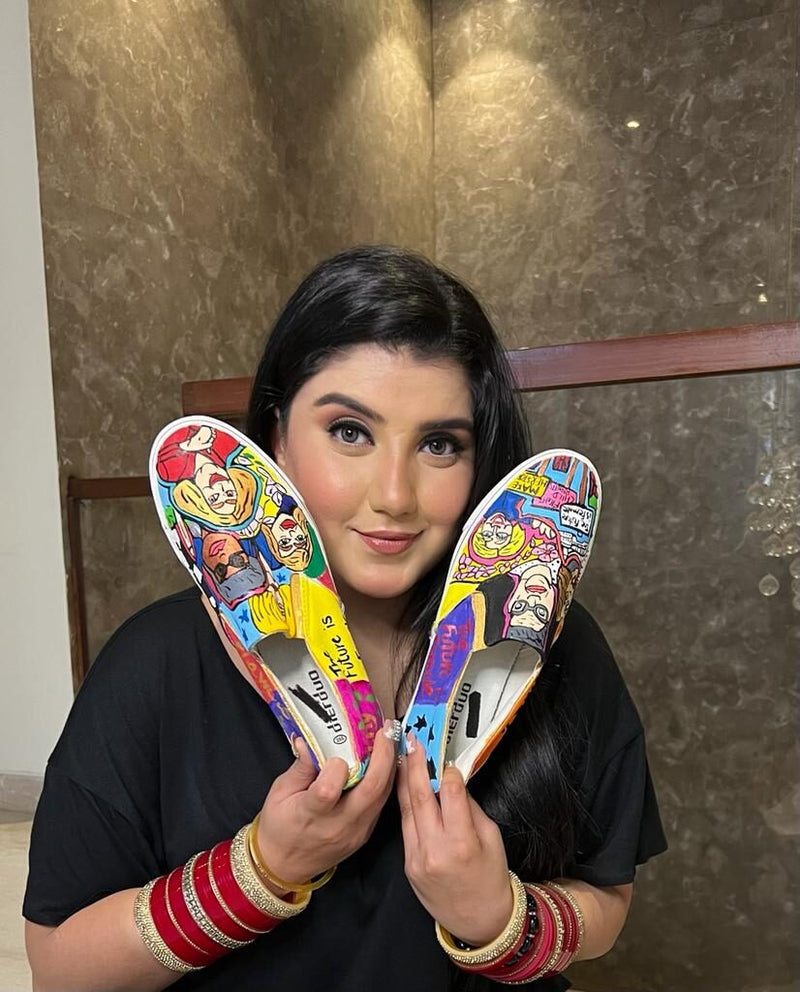 The future is her story Hand Printed Shoe - SaumyasStore