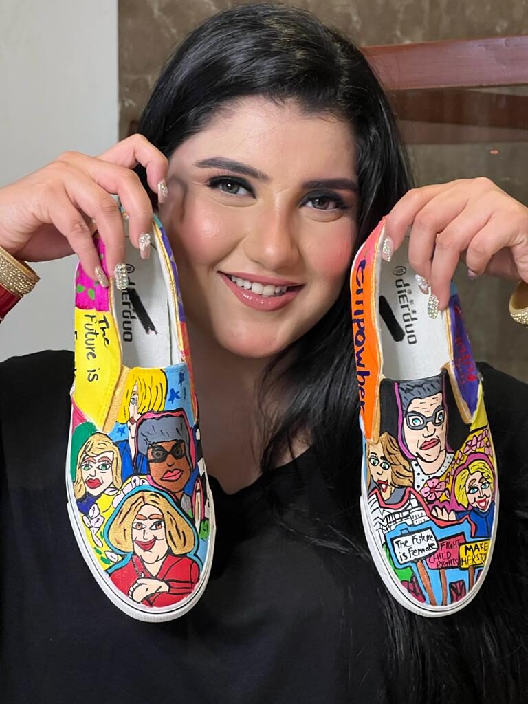 The future is her story Hand Printed Shoe - SaumyasStore