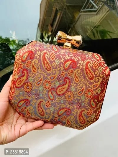 Stylish Red Colour Toffee Clutch Bags For Women - SaumyasStore