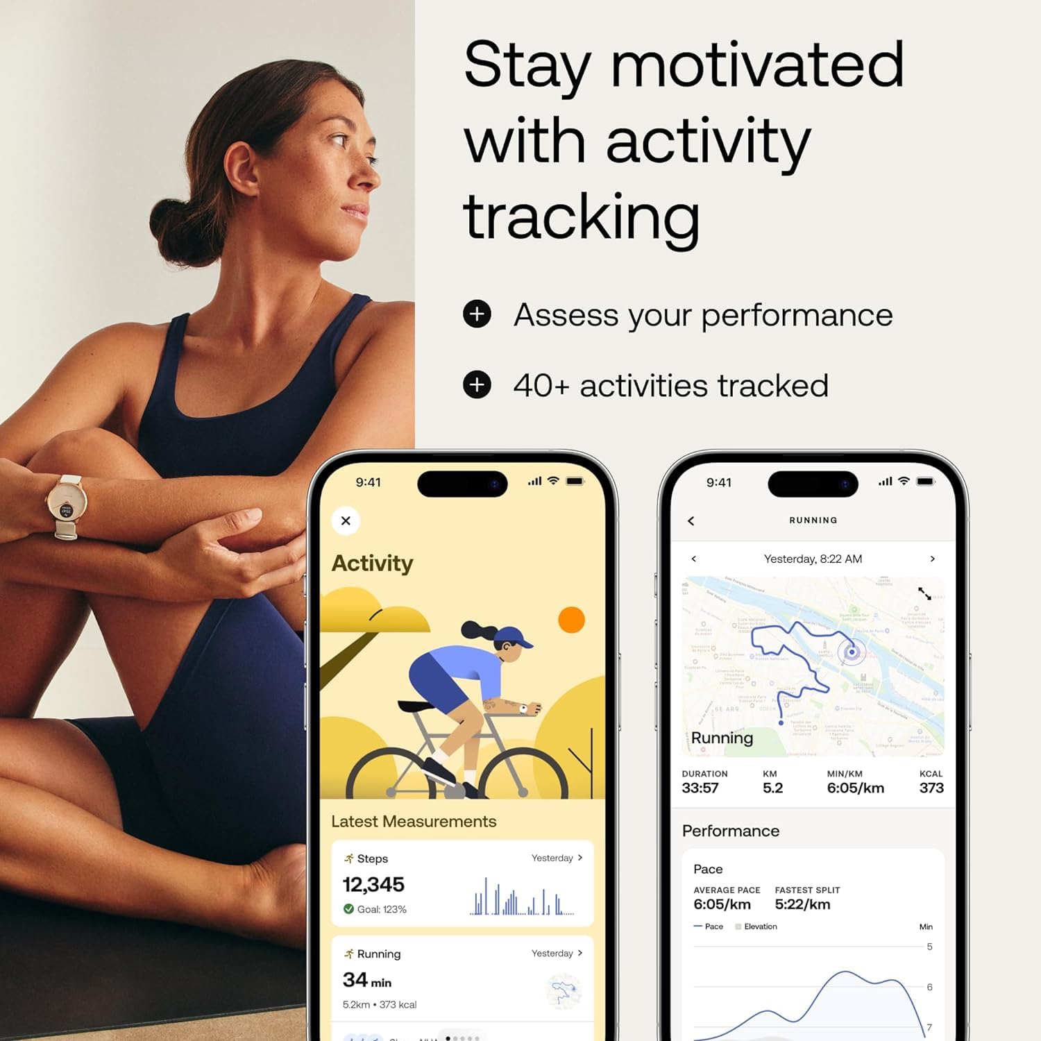 Withings ScanWatch Light - Hybrid Smartwatch, 24/7 Heart Monitoring, Activity Tracking, Cycle Tracking, Sleep Monitoring, Connected GPS, 30-Day Battery Life, Android & Apple Compatible (Rose Gold) SaumyasStore