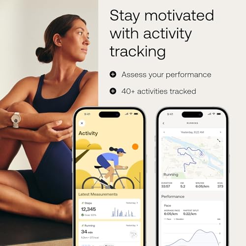 Withings ScanWatch Light - Hybrid Smartwatch, 24/7 Heart Monitoring, Activity Tracking, Cycle Tracking, Sleep Monitoring, Connected GPS, 30-Day Battery Life, Android & Apple Compatible (Rose Gold) SaumyasStore
